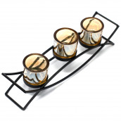 Centrepiece Iron Votive Candle Holder - 3 Cup Silhouette - Click Image to Close